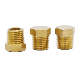 YOUHO 1/4 Npt Adapter for Pipe Fittings, Brass Pipe Fitting 1/4" Hex Head Plug with Thread (3 Packs)