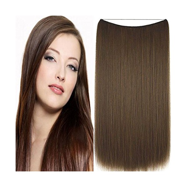 Halo Miracle Invisible Wire Flip In Secret Hair Extensions 100g 22" 100% Remy Premium Grade Human Hair (#6 Chestnut Brown)