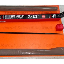 WOODYS BLACK EDGE 8" X 7/32" CHAIN SAW FILE 12 PACK IN DURABLE PLASIC CONTAINER