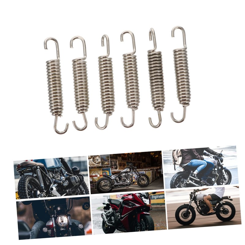 NOLITOY 6pcs Exhaust System Springs Fully Rotatable Rustproof Tension Springs