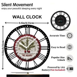 Classic Roman Numeral Wall Clock Made of Solid Iron, 25cm in Diametersheet size: 10 inch, color: White