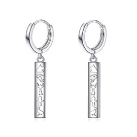 CRMAD Egyptian Hoop Earrings for Women Sterling Silver Ankh Earrings Egypt Jewelry Gifts for Women Girls