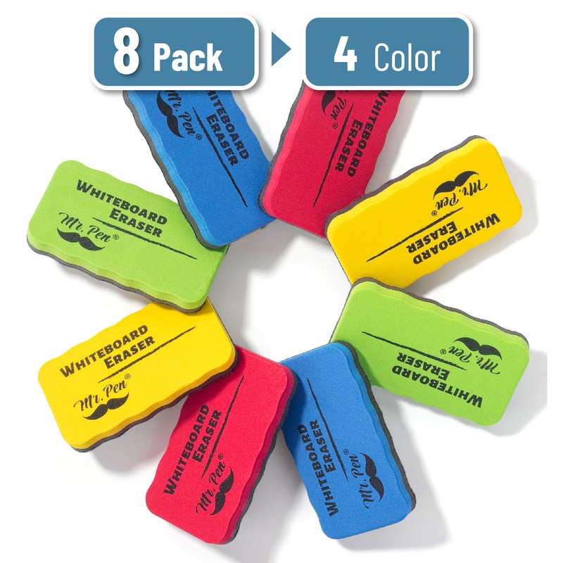 Mr. Pen- Magnetic Dry Erase Erasers, 4"x2.25", 8 Pack