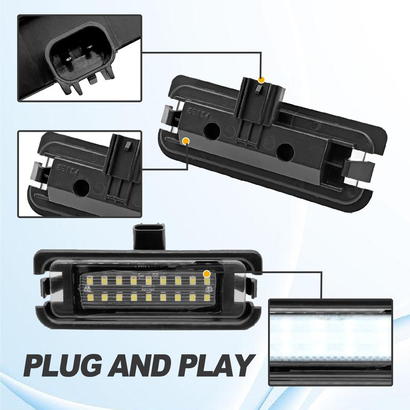 2PCS LED License Plate Light Compatible With Ford Mustang 2015-2021,
