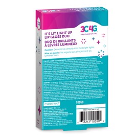 3C4G It's Lit! Light Up Lip Gloss Duo - Glitter Lip Gloss for Kids with Up Lid & Wand - 2 Pack Kids Lip Gloss Set - Strawberry Flavored Lip Gloss for Girls 8-10-12-14 by Make It Real