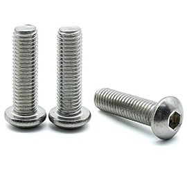 Hippo Hardware M6 (6mm X 25mm) Button Head Allen Bolts Hex Socket Screws A2 Stainless Steel (Pack of 10)