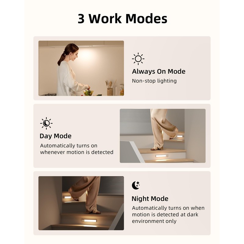 EZVALO 80 LED Under Cabinet Lights, Dimmable Motion Sensor Under