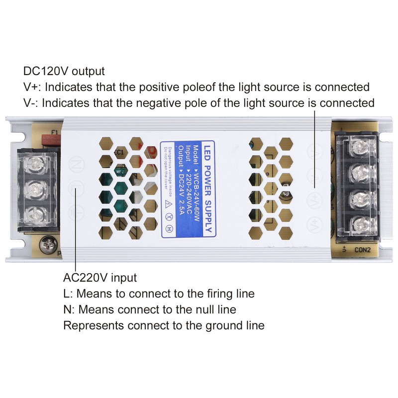 LED Power Supply Switching Driver Adapter UltraThin Long Strip Transformer