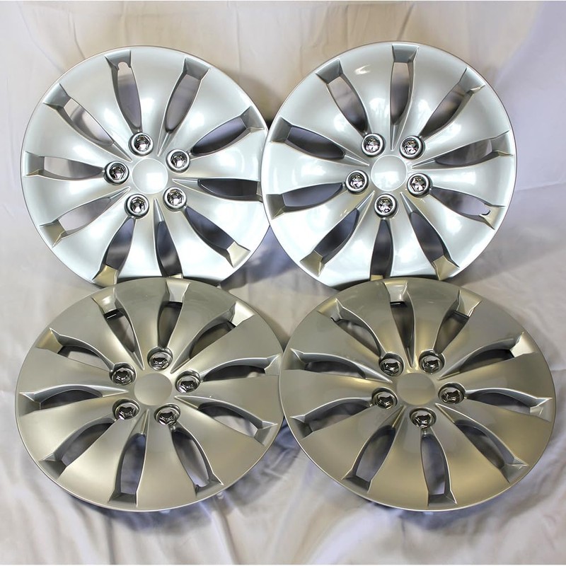 Brighter Design Set of 4 16" Push-on Silver Hubcaps for