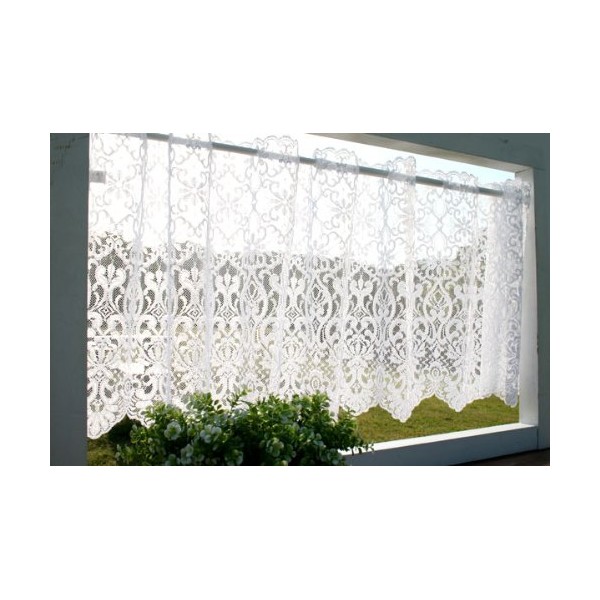 sunnydayfabric Cafe Curtain Su Classic Lace White