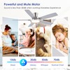BYKISTOK 52" RGB Ceiling Fan with Light and Remote/App -
