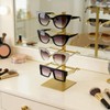 KMtilsh 3-Tier sunglass display stand Removable sunglass organizer Gold