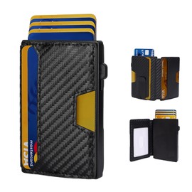 EOAMGO Wallet for Men, RIFD Card Holder Wallet with Money Clip & ID Window, Magnetic Slim Wallet Pop Up Wallets for Men Card Wallet Men Credit Card Holders for Men Hold Up to 12 Cards（Black）