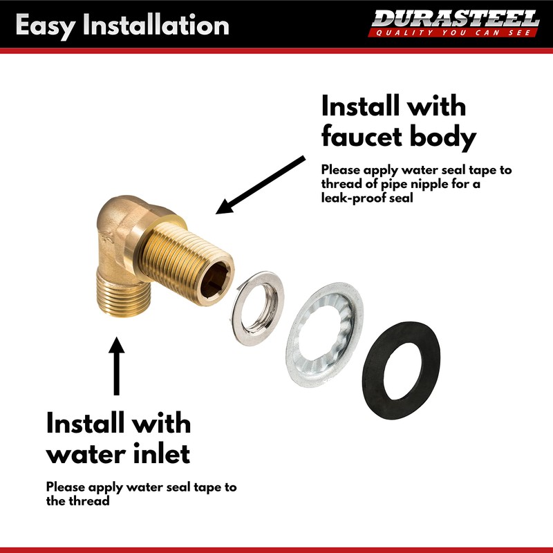 DuraSteel Wall Mount Faucet Installation Kit - Commercial Kitchen Faucet
