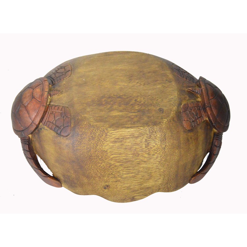 WorldBazzar Huge Double Turtle Bowl Hand Carved Mahogany Wood Nautical