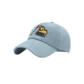 Excavator Toddler hat Kids Baseball Cap Washed Vintage for Boys Girls Age 2-8 Light Denim