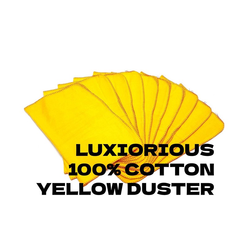 HOUSEGADS Jumbo Yellow Duster 100% Cotton Cleaning Cloth Premium Quality