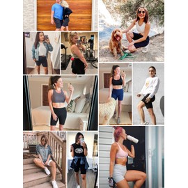 baleaf - Pantalones Cortos de Ciclista para Mujer, Cintura Alta, Yoga, Entrenamiento, Gimnasio, Voleibol, Elastano, con Bolsillos, Azul Marino-clásico, Small