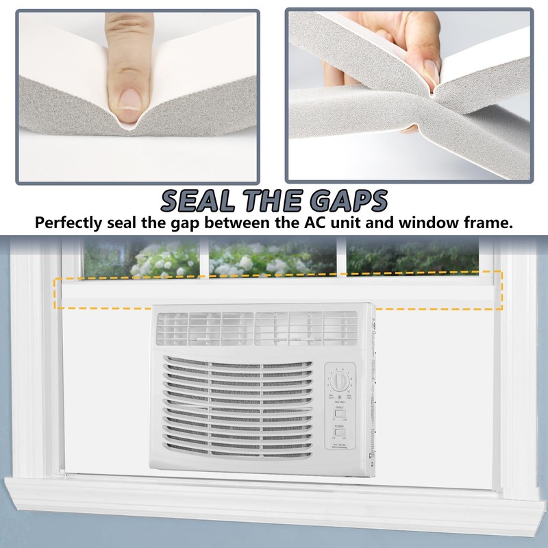 Flamorrow Window Air Conditioner Side Foam Panels, Indoor Window Air