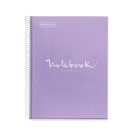 Miquel Rius M Emotions 1 Subject Notebook, Lined 11" x 8.5" 80 Sheets Heavy Weight Paper, 3 Hole Punched, Micro-Perforated, Lavender Board Cover