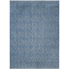 SAFAVIEH Courtyard Collection Area Rug - 8' x 10', Navy & Navy, Non-Shedding & Easy Care, Indoor/Outdoor & Washable-Ideal for Patio, Backyard, Mudroom (CY8522-36822)