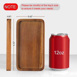 ALELION 6" Small Tiny Bathroom Vanity Tray for Counter - Acacia Wood Dish Soap Dispenser Tray for Kitchen - Decorative Tray for Kitchen Dresser Tops Perfume Jewelry