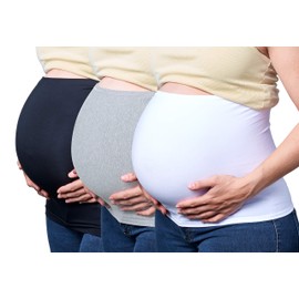 Maddie Moo Belly Bands - Available in 8 Sizes and 7 Colors. Maternity & Postpartum Shirt Extender 3 Packs for All Stages of Pregnancy