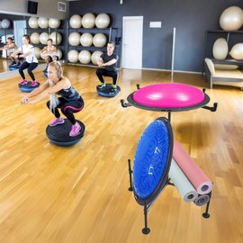 IMCCSPTP Free Standing Balance Ball Half Rack,Black Balance Ball Display Rack,Balance Board Half Rack Applicable to for Commercial Gyms, Home Gyms, and Studios