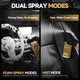 Deep Clean Interior Car Cleaner Kit, Not Just a Spray & Wipe, 2-in-1 Foam & Mist Modes Car Upholstery Cleaner for All Surface, Vinyl, Dashboards, Plastic, Glass, Rubber 16 Fl Oz Cleaning Kit Interior