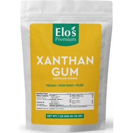 Xanthan Gum (1lb /454g /16oz) by Elo's Premium| Packaged In Canada| 100% All-Natural Thickener, Stabilizer, Binding Agent| Non-GMO, Organic, Vegan, Non-MSG, & Keto| Food Grade Xanthan Gum Thickener for Soups, Sauces, Smoothies, Shakes, & more