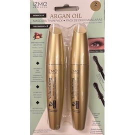 IZME New York ARGAN OIL MASCARA VOLUMIZING TWIN PACK / 6 ml Each, Black