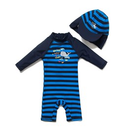 upandfast Baby L/S Sleeve Bathing Suit Infant One-Piece Rashguard (Navy,12-18 Months)
