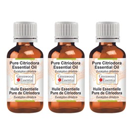 Greenwood Essential Pure Citriodora Essential Oil (Eucalyptus citriodora) Steam Distilled (Pack of Three) 100ml X 3 (10 oz)