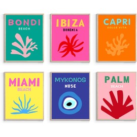 Preppy Room Decor Aesthetic Canvas Wall Art Prints - Set of 6 Preppy Decor, Preppy Stuff Preppy Things(UNFRAMED) (8x10)