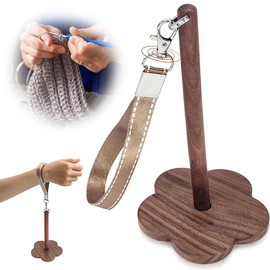 Wooden Wrist Yarn Holder with Wristband, Portable Knitting Organizer, Crochet Storage Supplies