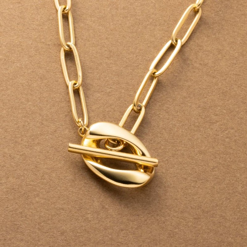Cream Dot Necklace, Women's, Popular, Hypoallergenic, Stainless Steel, Surgical Stainless