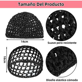 THJOPOKEEL 4 Redes de Malla para Cabello, Gorros de Dormir para Mujer, Accesorios para Cabello Nocturnos, Protección Capilar Suave (Negro)