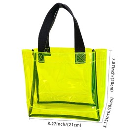 TotePrint Clear 2 Packs Small Tote Work Bag,Gift Wrap Handbag for Bridal and Birthday Party,Travel Makeup Pouch with Handle, 1pcs-yellow, 8.66x7.87x3.15inches