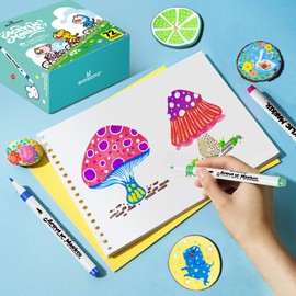 WINSONS Acrylic Markers 72 Colours, Fine Tip, Non-Toxic, Waterproof, Non-Bleeding, Vibrant Colours, Permanent