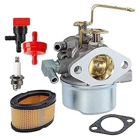 Ewillownm Compatible with 640152 Carburetor for Tecumseh 640152A 640023 640051 640140 640260B Tecumseh engine Coleman PowerMate 5000 watt generator Carb with Air Filter Spark Plug kit