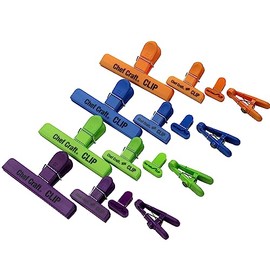 Chef Craft Select - Juego de 16 piezas de plástico para bolsas, color azul/verde/naranja/morado