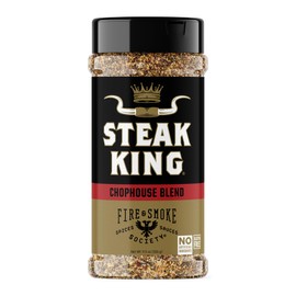 Fire & Smoke Society Steak King Steak Seasoning | BBQ Rubs for Smoking and Grilling Meat | Filet Mignon, Ribeye, Beef, Lamb and Burgers | BBQ Rubs and Spices | Black pepper, Fennel, Oregano, Pink Peppercorns | XL 11.5 oz