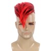 H&Bwig Men's Punk Mohawk Spiky Wig - Red/Black & Multicolor