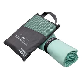 AqtivAqua Quick Dry Towel - Lightweight Microfiber Travel Towel w/Bag - Fast Drying Towel Set for Camping, Beach, Pool, Gym, Backpacking, Sports, Yoga & Swim Use, Hiking (Mint, M:24"x40")