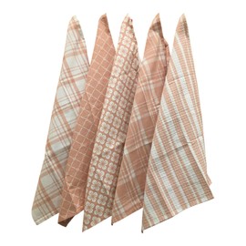 Penguin Home Premium 100% Pure Cotton Tea Towel for Kitchen, Set of 5 Kitchen Towels, Soft & Durable Kitchen Cloths Towel Set, Machine Washable, 65 x 45 cm Colour - Pink