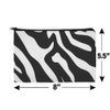 Zebra Print Black White Makeup Cosmetic Bag Organizer Pouch