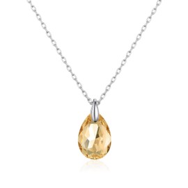 Philip Jones Sterling Silver Golden Shadow Necklace Created with Zircondia® Crystals