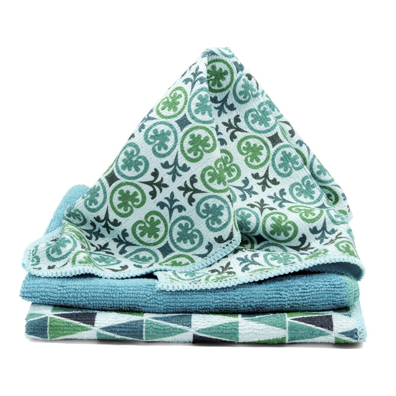 Spontex Microfibre Mosaic Microfibre Cloths, Ideal for Wet and Dry