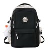 Cute Smiley Face School Backpack, Black and White, Multiple Compartments