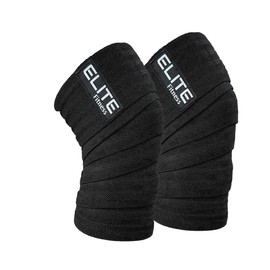 Elite Fitness - Par de wraps para rodilla, knee wraps, rodilleras de compresion, provee apoyo para levantamiento de peso, ideal para gimnasio,...     